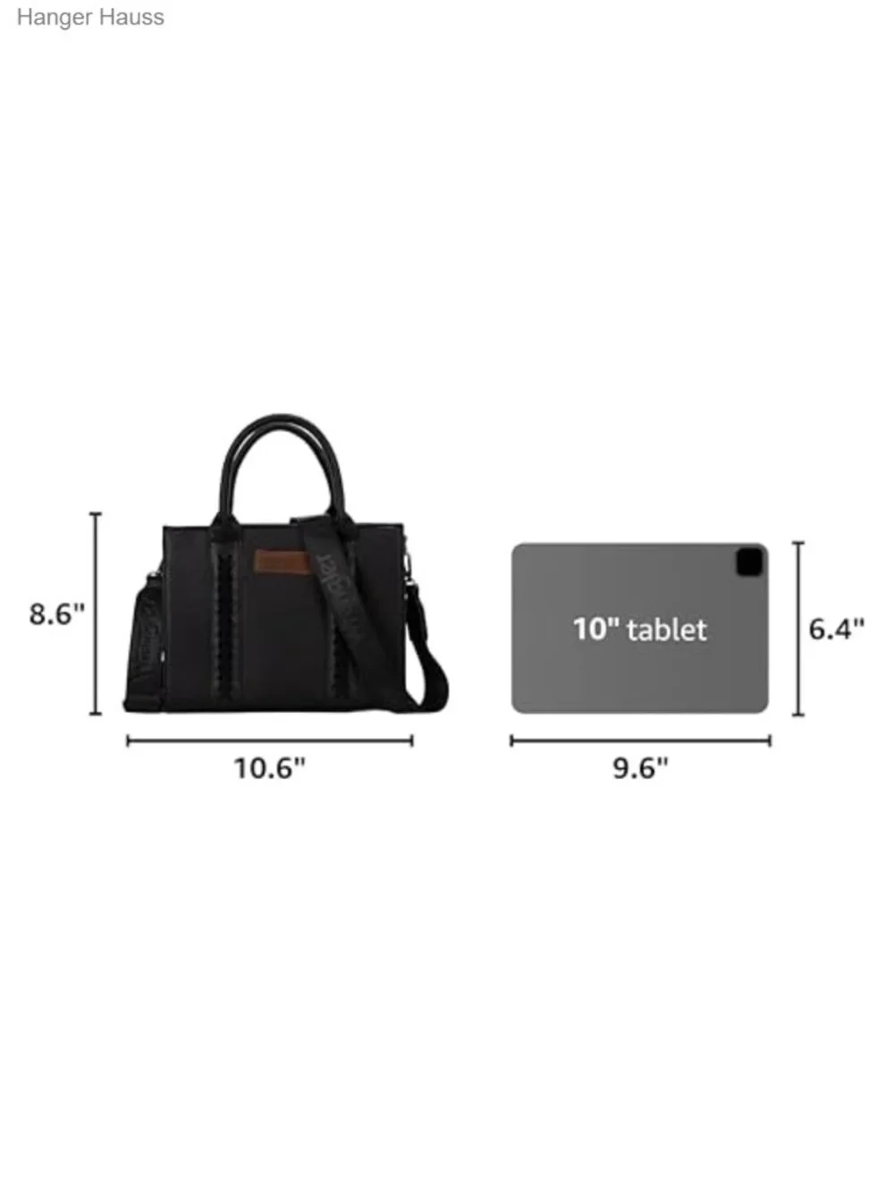 Wrangler Tote Bag for Women Designer Satchel with Detachable Strap Faux Leather